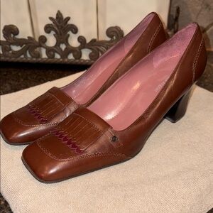 Etienne Aigner Brown Leather Heels